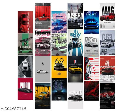 Aesthetic Car Wall Collage Kit || 24pcs (4×6inch) Collage Kit