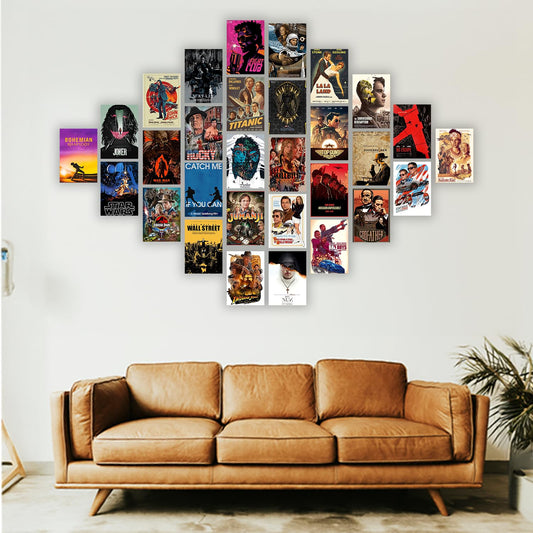 Pack Of 54 Movie Posters Wall Collage Kit - 4 X 6 In Poster For Wall Decor - Wall Art For Bedroom, Living Room, Office