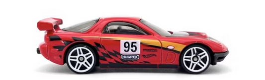 Hot Wheels 2025 95 Mazda RX-7 Drift 70s VS 90s Ages 3 and Up 163/250 (Red)