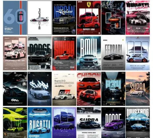 Aesthetic Car Wall Collage Kit || 24pcs (4×6inch) Collage Kit