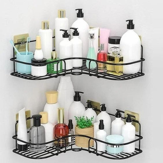 Self-Adhesive Metal Bathroom Corner Storage Rack